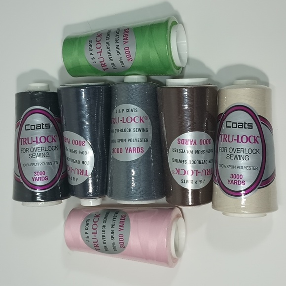 5/$20 Coats Tru-Lock Overlock Sewing 3000yds 100% Spun Polyester 1 Thread Spool - Picture 1 of 6